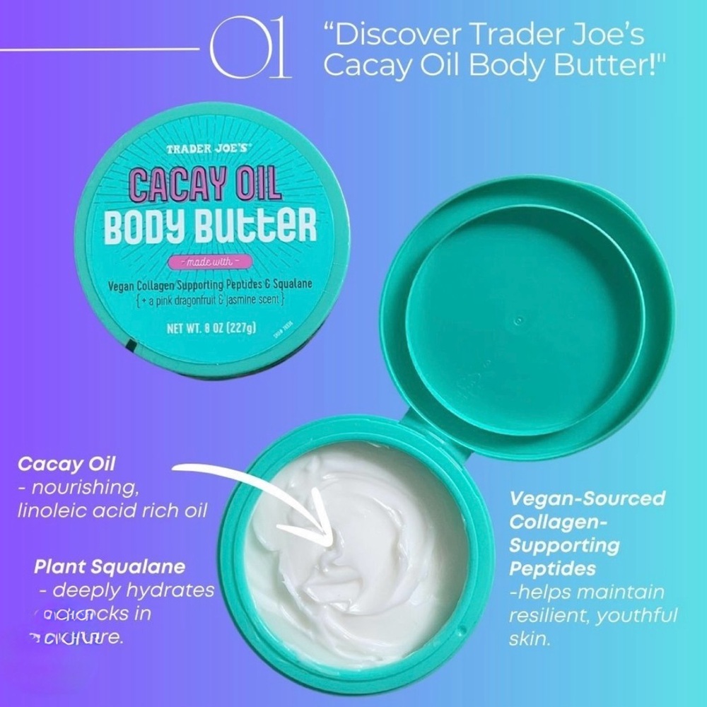 NEW Trader Joe’s Limited Edition Cacay Oil Body Butter Full Size - Picture 2 of 2